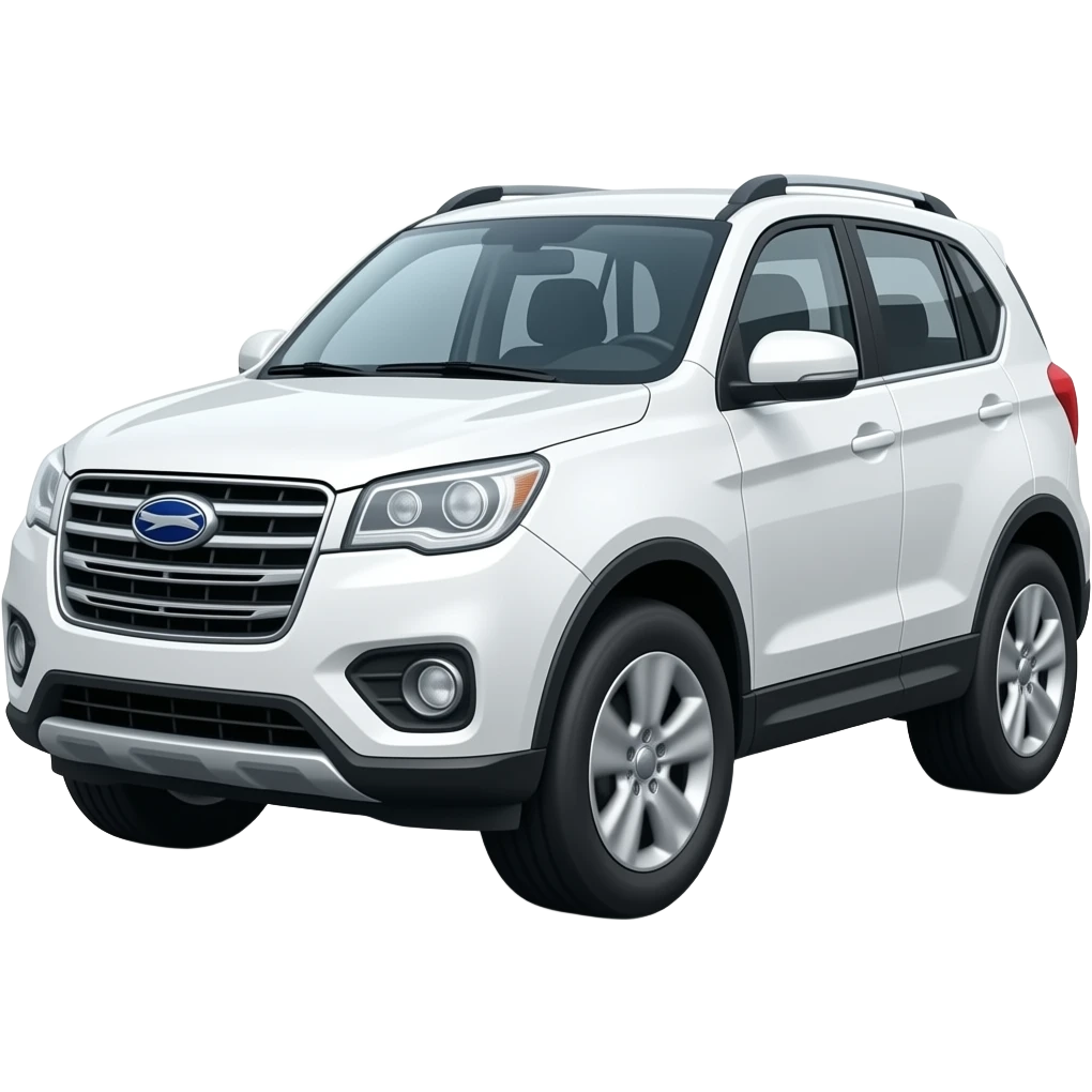 White suv zooming emoji