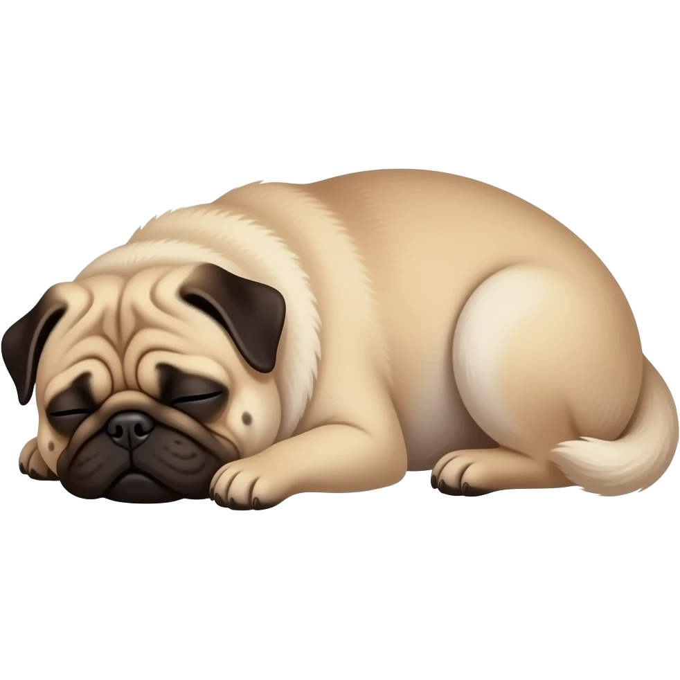 Pug  realista dormindo emoji