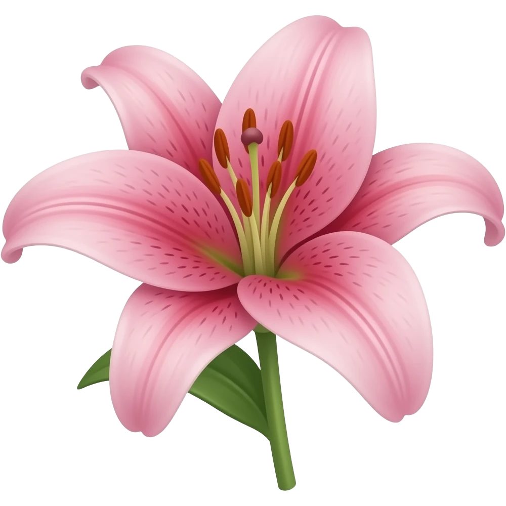 pink lily with stem emoji