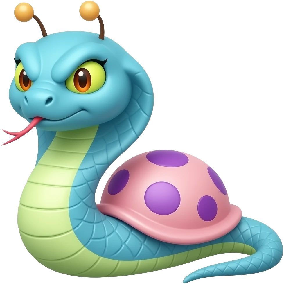 Gary, a cobra, tem olhos no topo das antenas e o corpo em um tom azul claro opaco, enquanto a parte inferior é verde-amarelada clara. Seus olhos também são verde-amarelados claros, com pupilas alaranjadas. A carapaça é rosa claro com manchas roxas opacas. Pregnant enojado emoji
