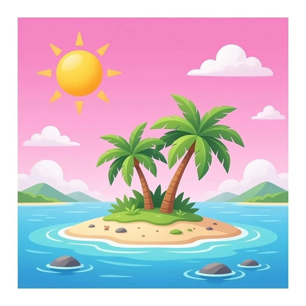 Pink  tropical luxury island emoji