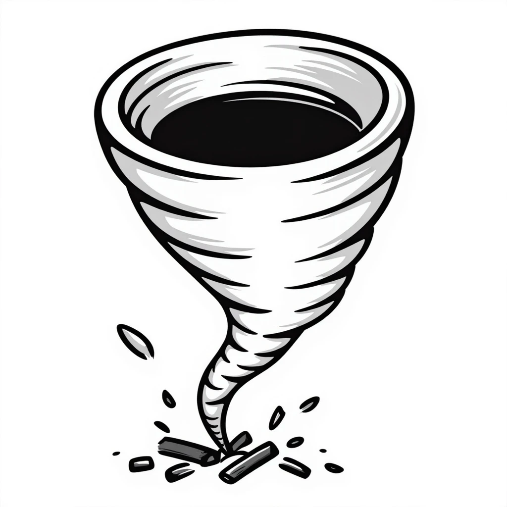 A tornado emoji