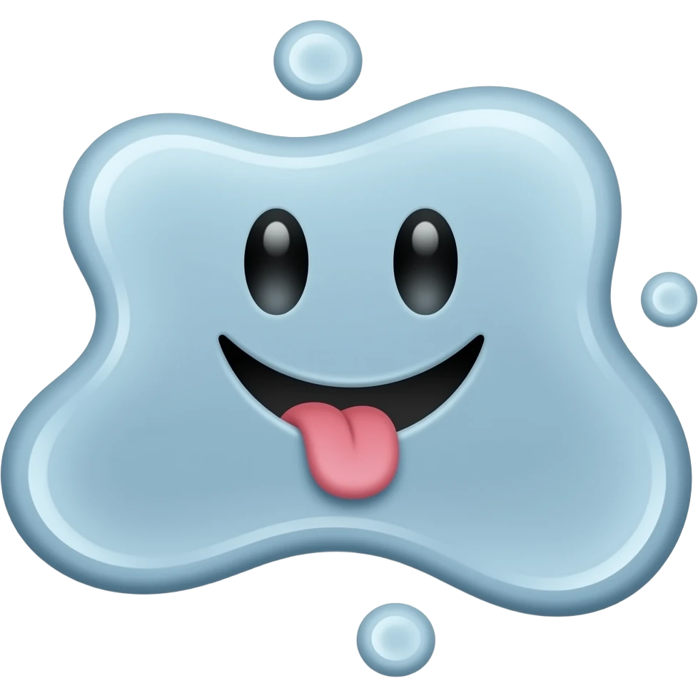 Puke puddle with a smile tongue face emoji