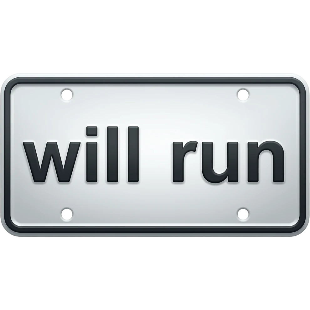 Put ‘will run ‘on a number plate emoji