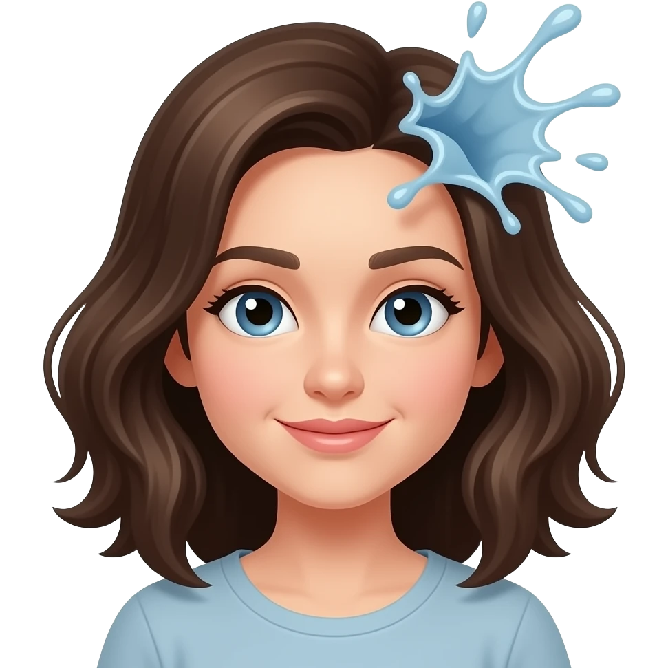 Girl with cum splashing in her hair emoji