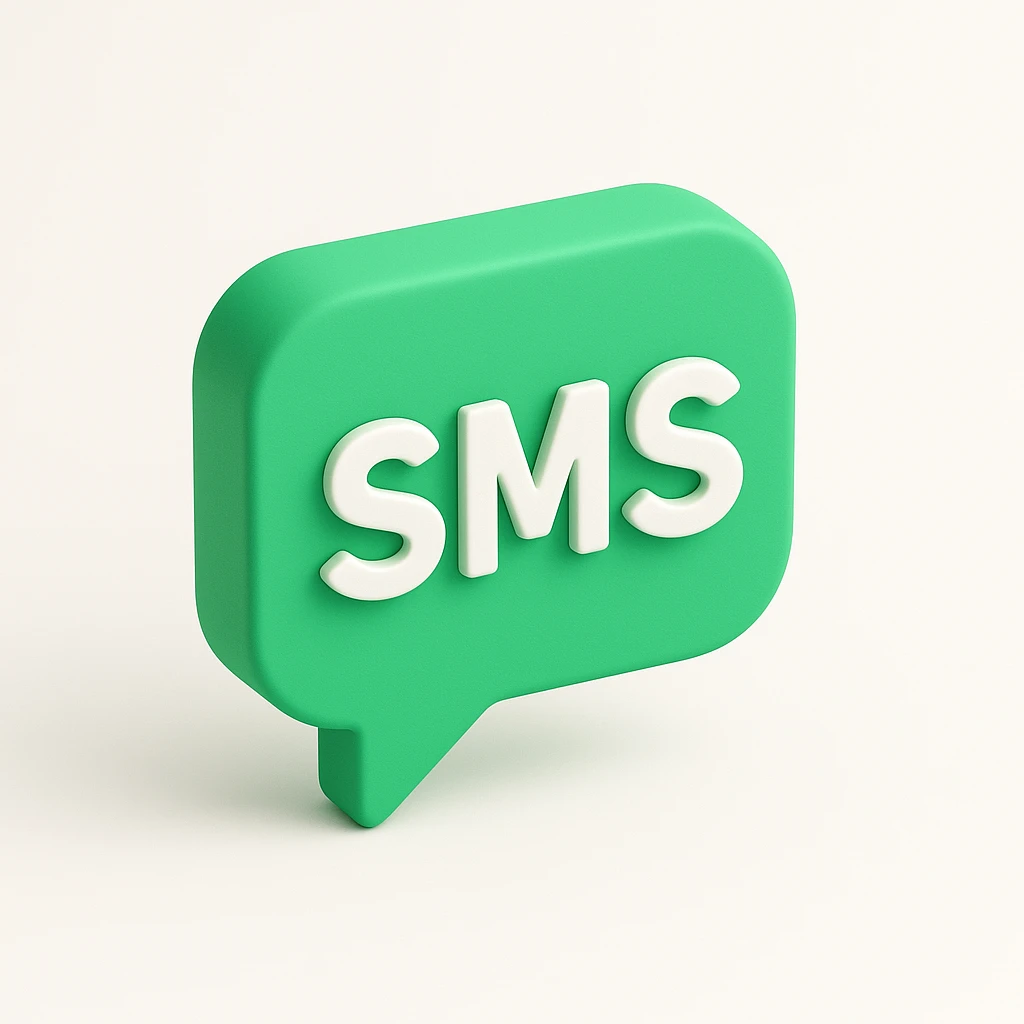 Isomorphic 3D Icon of SMS, Animated, Matte, white background. High Resolution. emoji