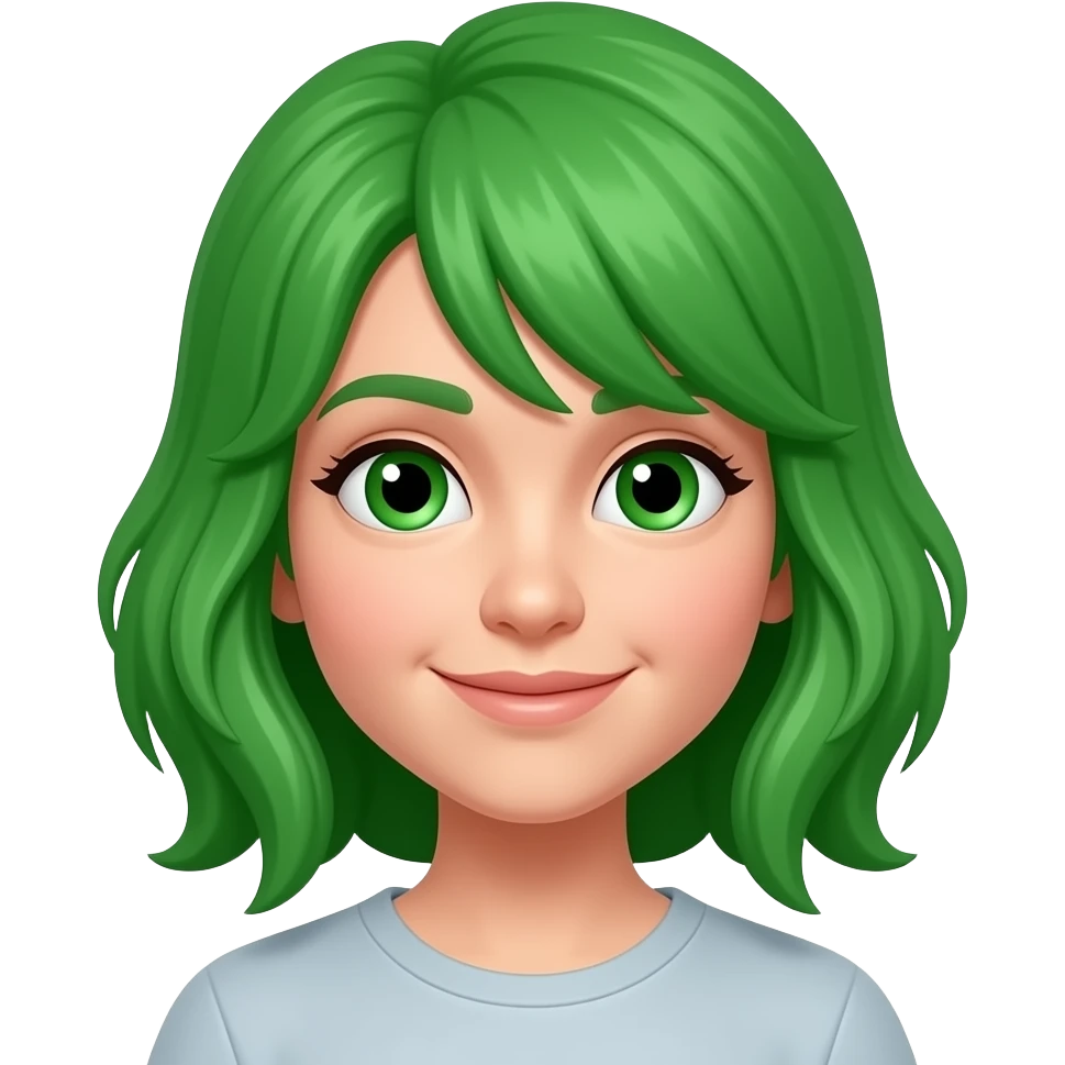 green hairs emoji