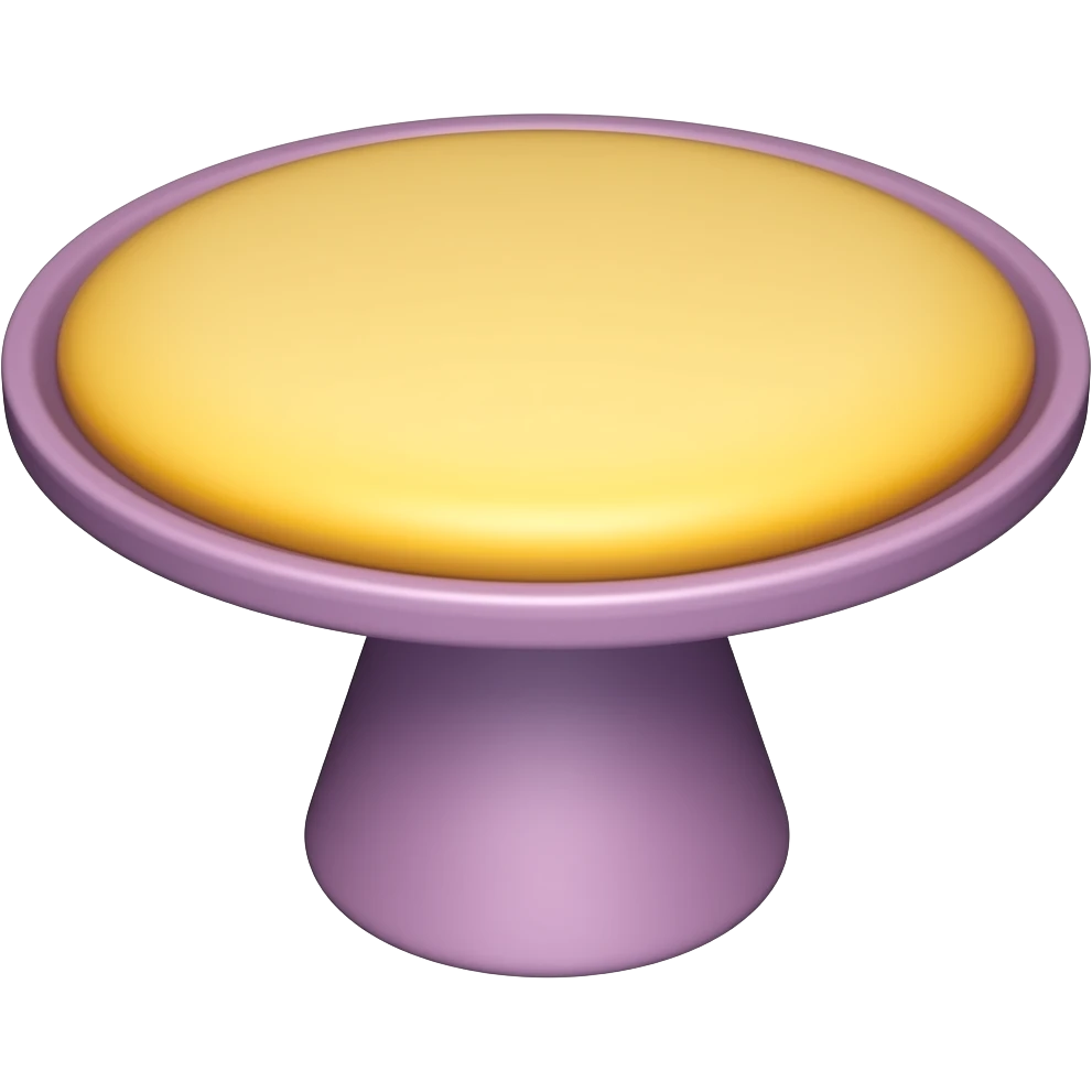 yellow purple Cake stand, transparent background inspired by barbie colour pallete emoji