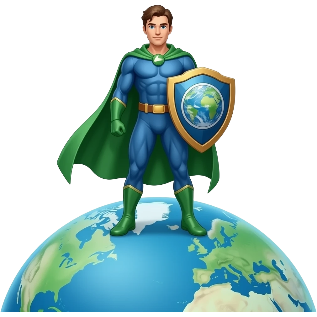 a full body Earth Hero emoji