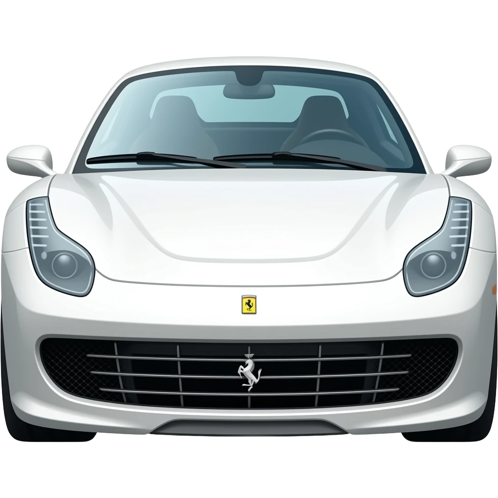 white colored ferrari emoji
