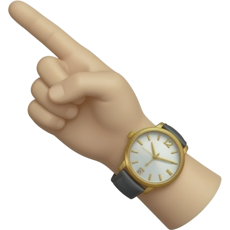 Mano con reloj elegante,señalando arriba emoji
