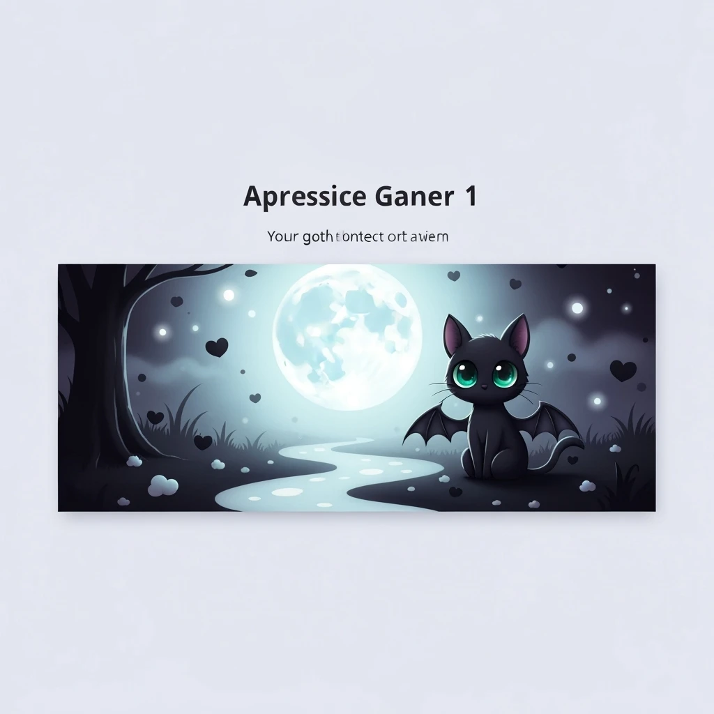 goth banner, cute, expressive, minimal, no text, variation 1 emoji