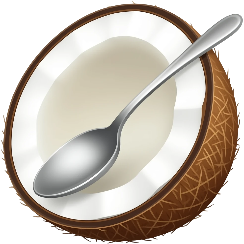 aceite de coco en una cuchara emoji
