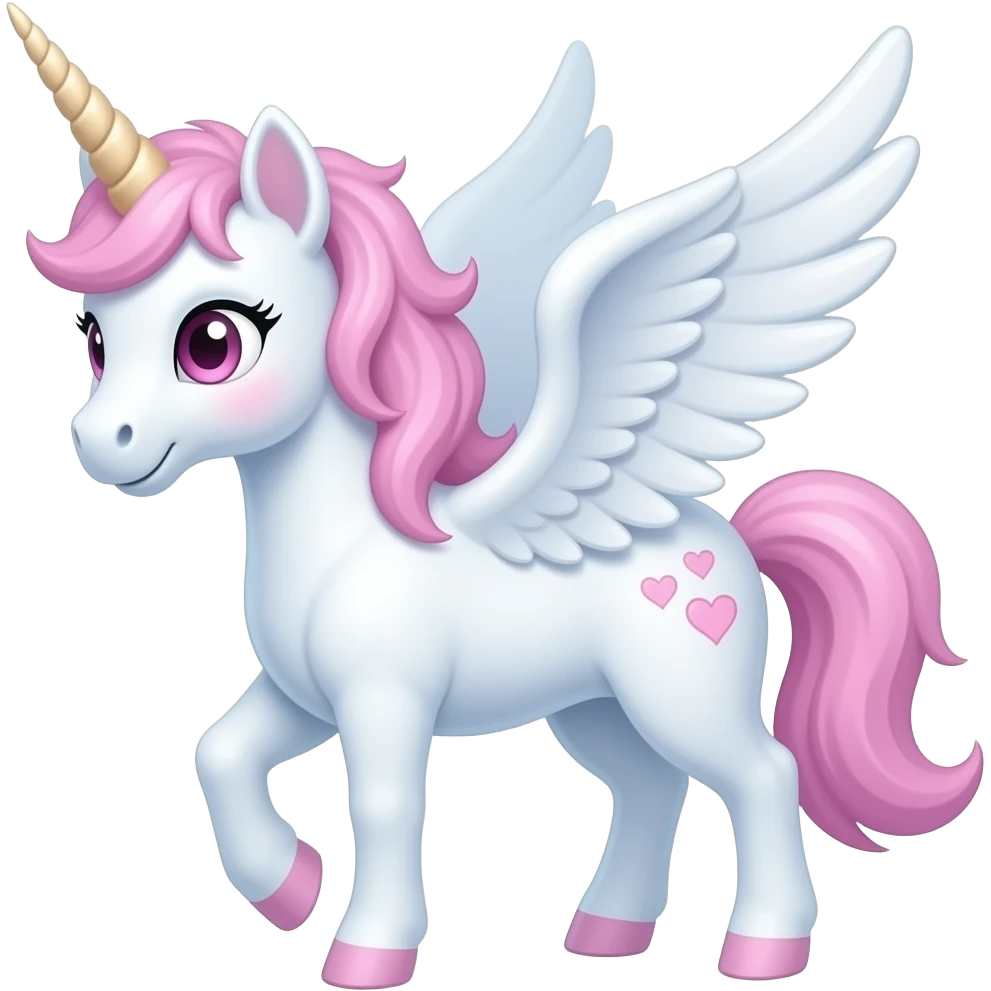 cute and ethereak pegasus with pink eyes emoji