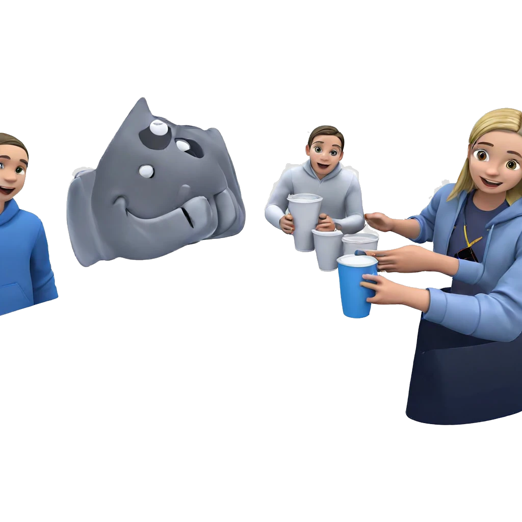 fun kids holding cups emoji