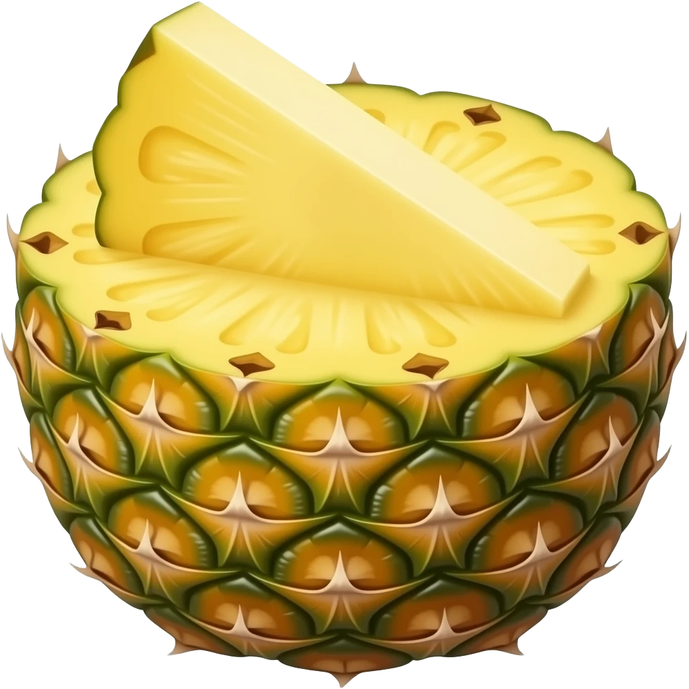 Whole pineapple, not cut, positioned “upside down” emoji