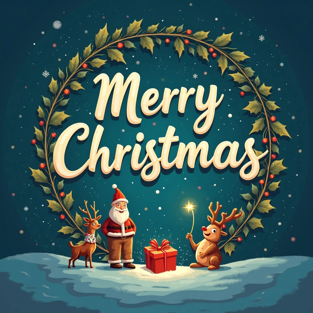 Merry christmas text, remove background emoji