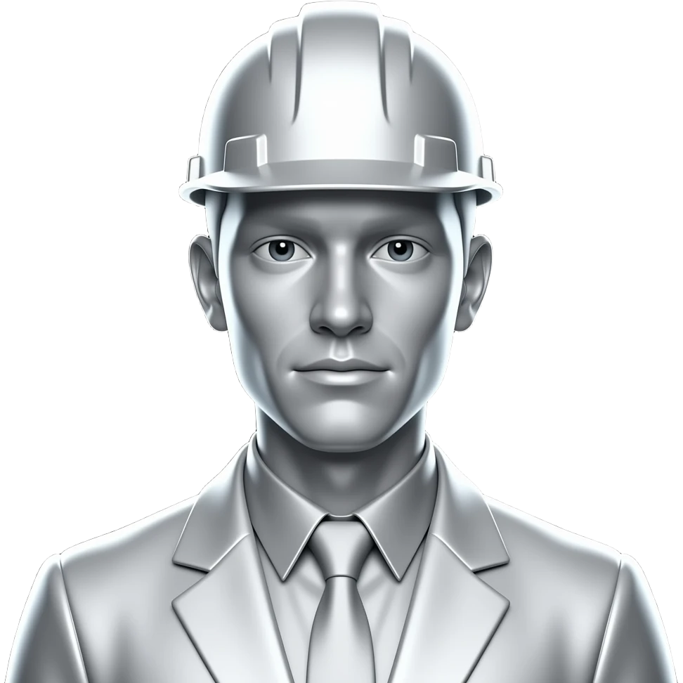 Silver builder, black background, high contrast, mostly monochrome, minimalist futuristic design, metallic texture, smooth surface, smooth texture with soft neon hues, smooth, futuristic, minimalist emoji