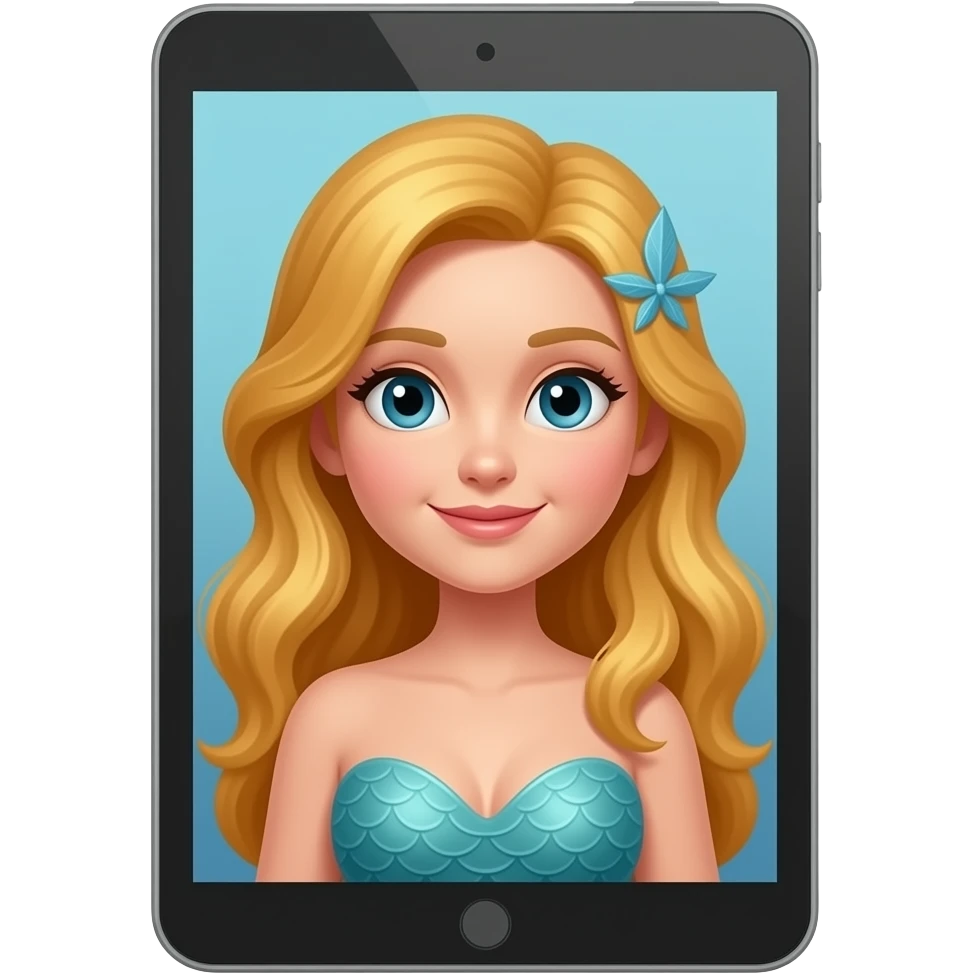 drawing of mermaid on the tablet emoji