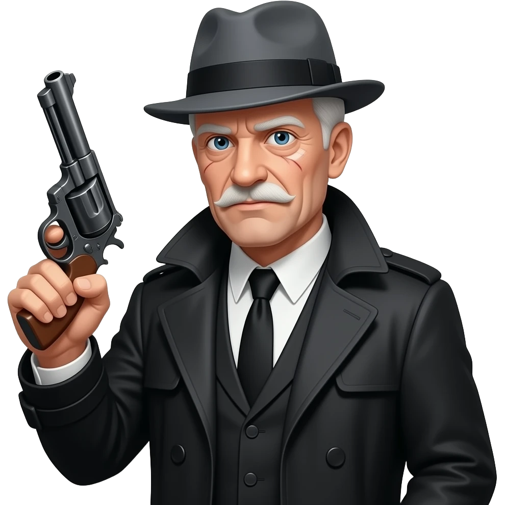 Old white haired gangster carrying Tommy gun emoji