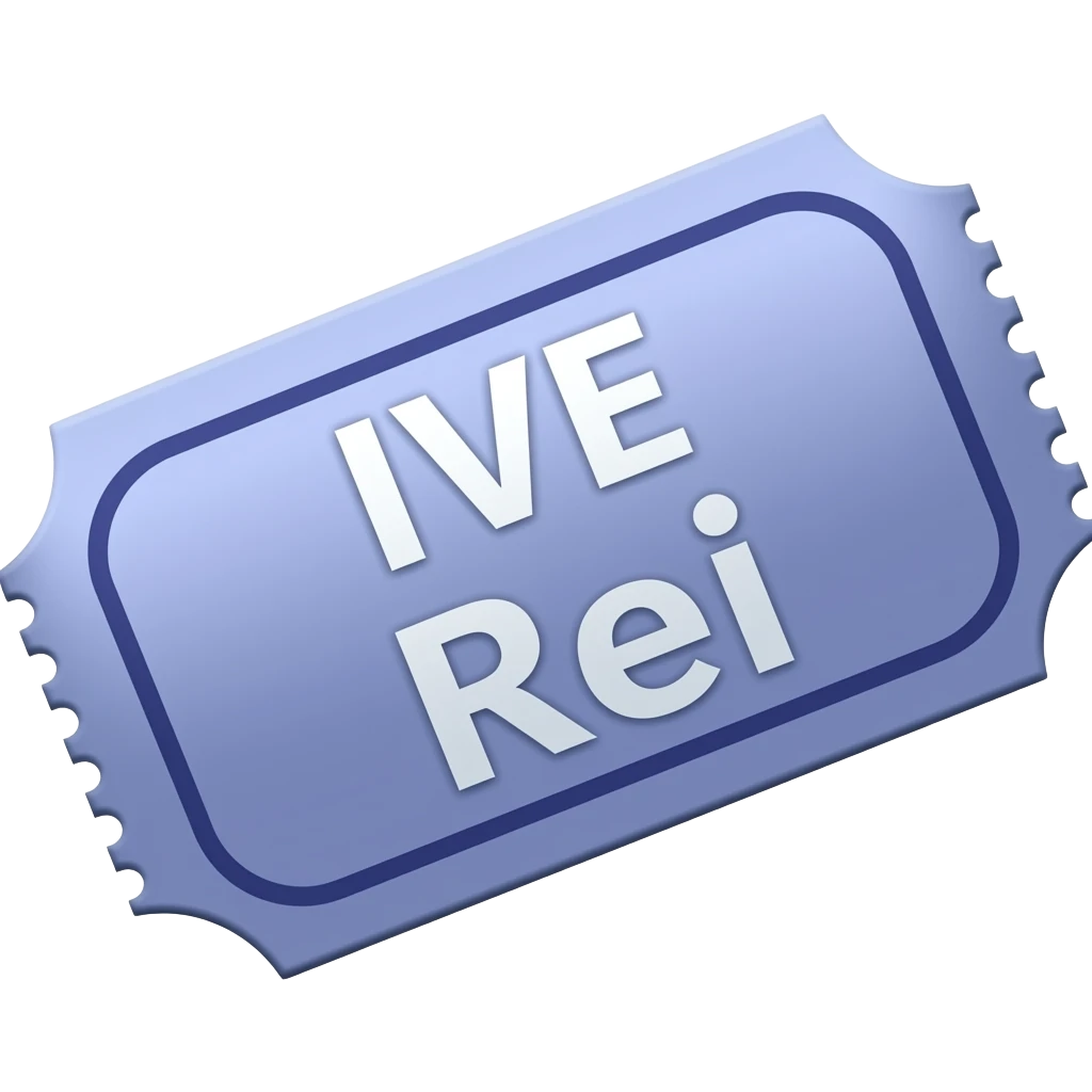 blue-lilac ticket with "IVE Rei" written on it emoji
