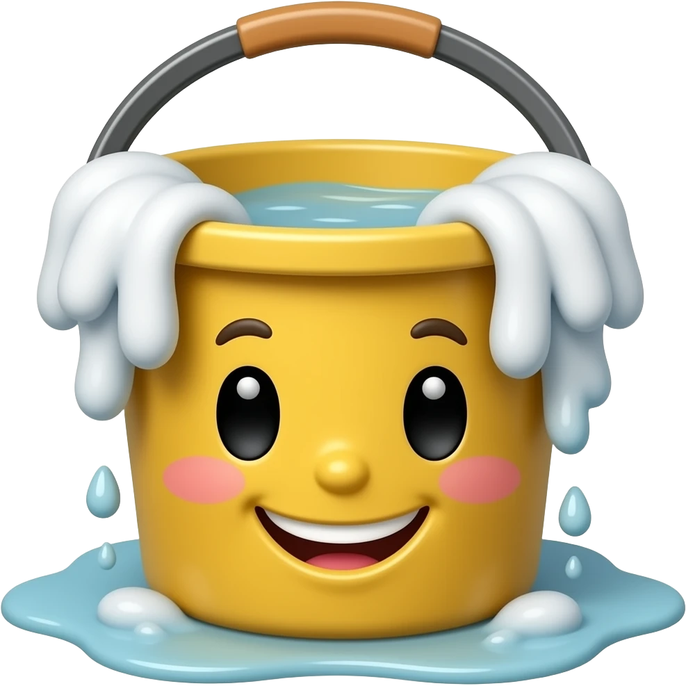MOP AND BUCKET CUTE AND HAPPY emoji