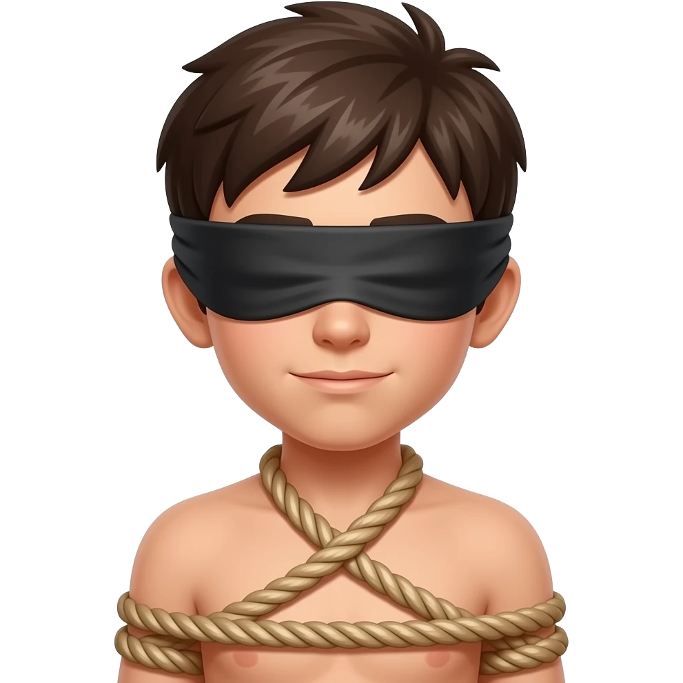 Boy tied naked gagged blindfolded emoji