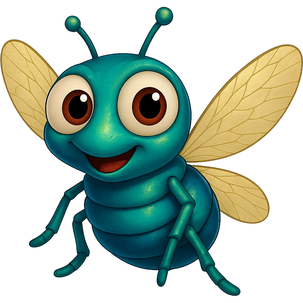 can you make the fly wings more yellowish like on a real fly, trasparent background and add the missing wing emoji