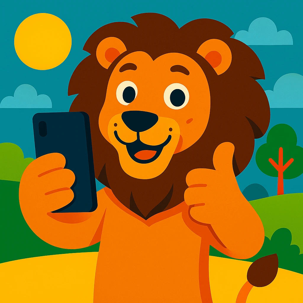Selfie lion emoji
