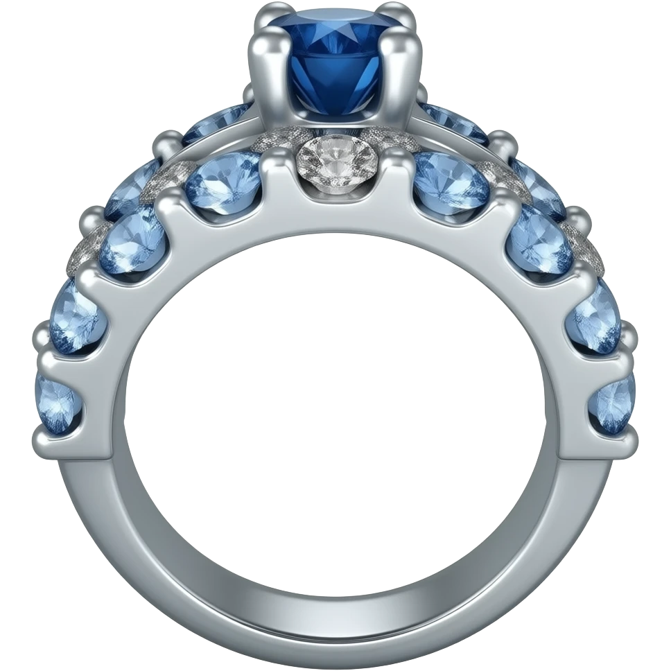 Remove the croas off tbe top and put a blue sapphire on top and put sapphires and diamonds where the metal studs are emoji