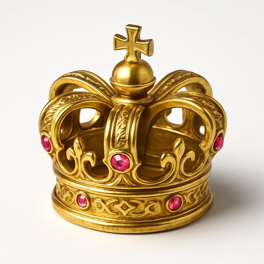 small crown golden with pink gems emoji