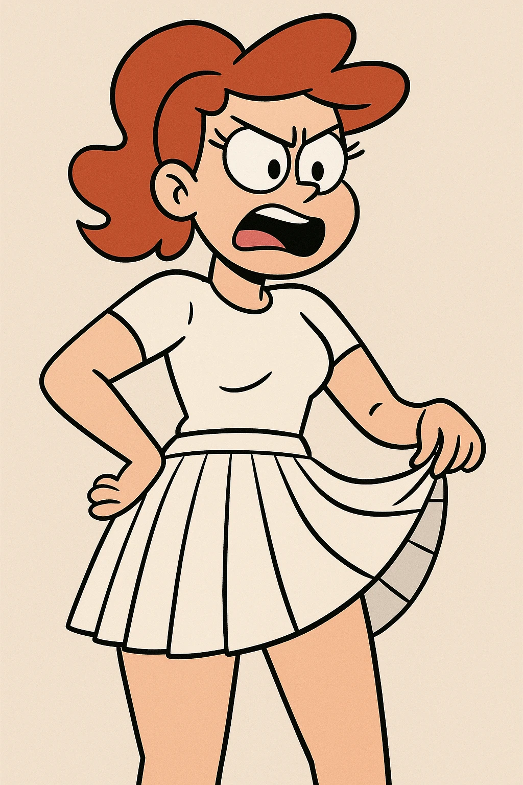 white pleated tennis skirt, clean and simple, focus on the pleats, minimal background emoji