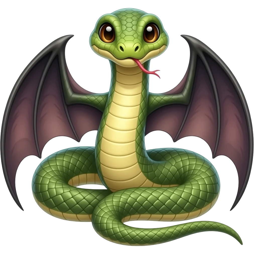 Serpiente alada con alas de murciélago emoji