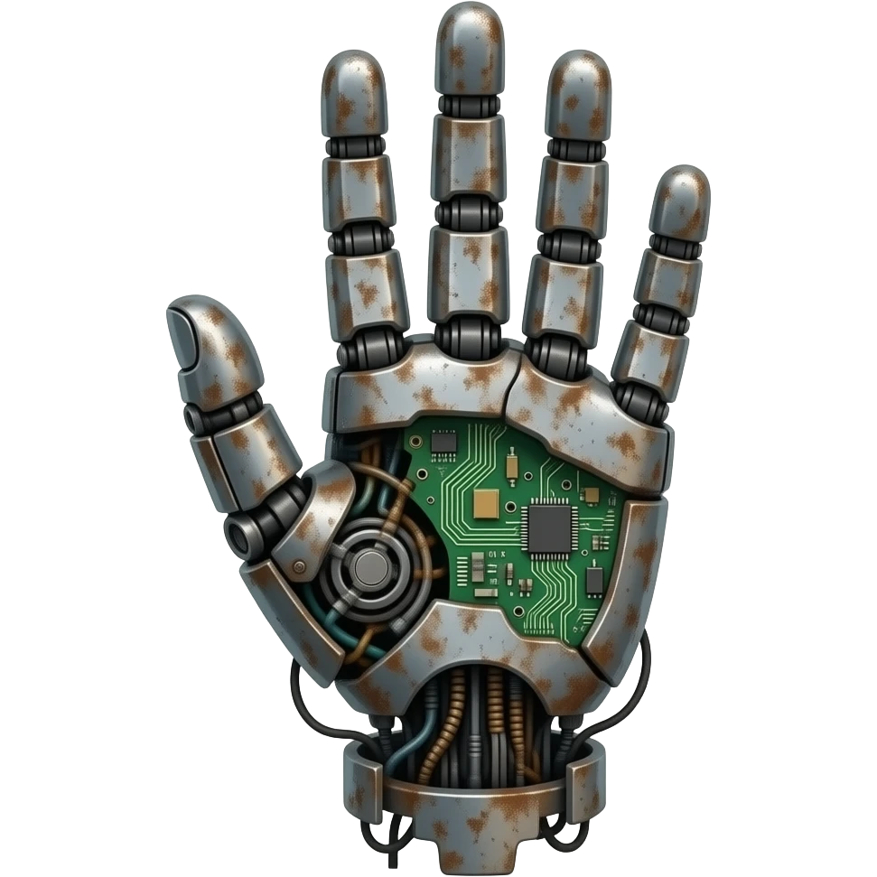 only bionic hand, dystopian style emoji