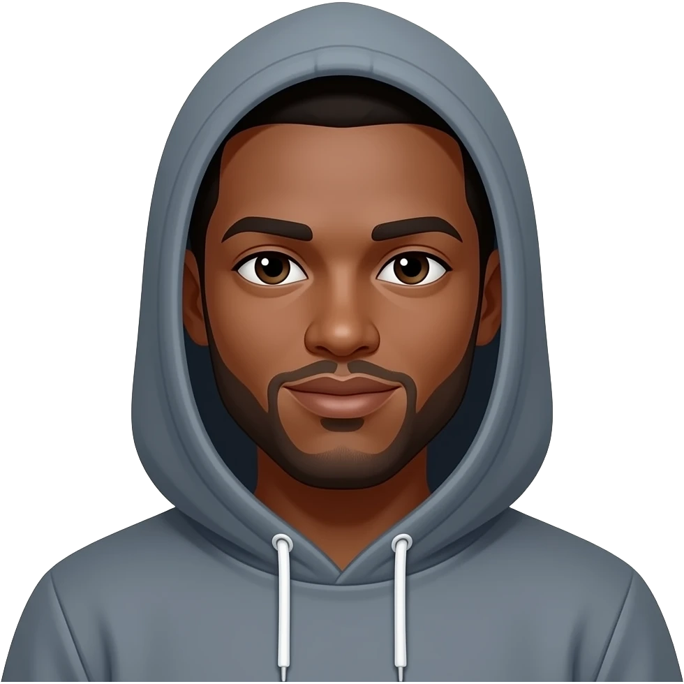 black man with hoodie emoji