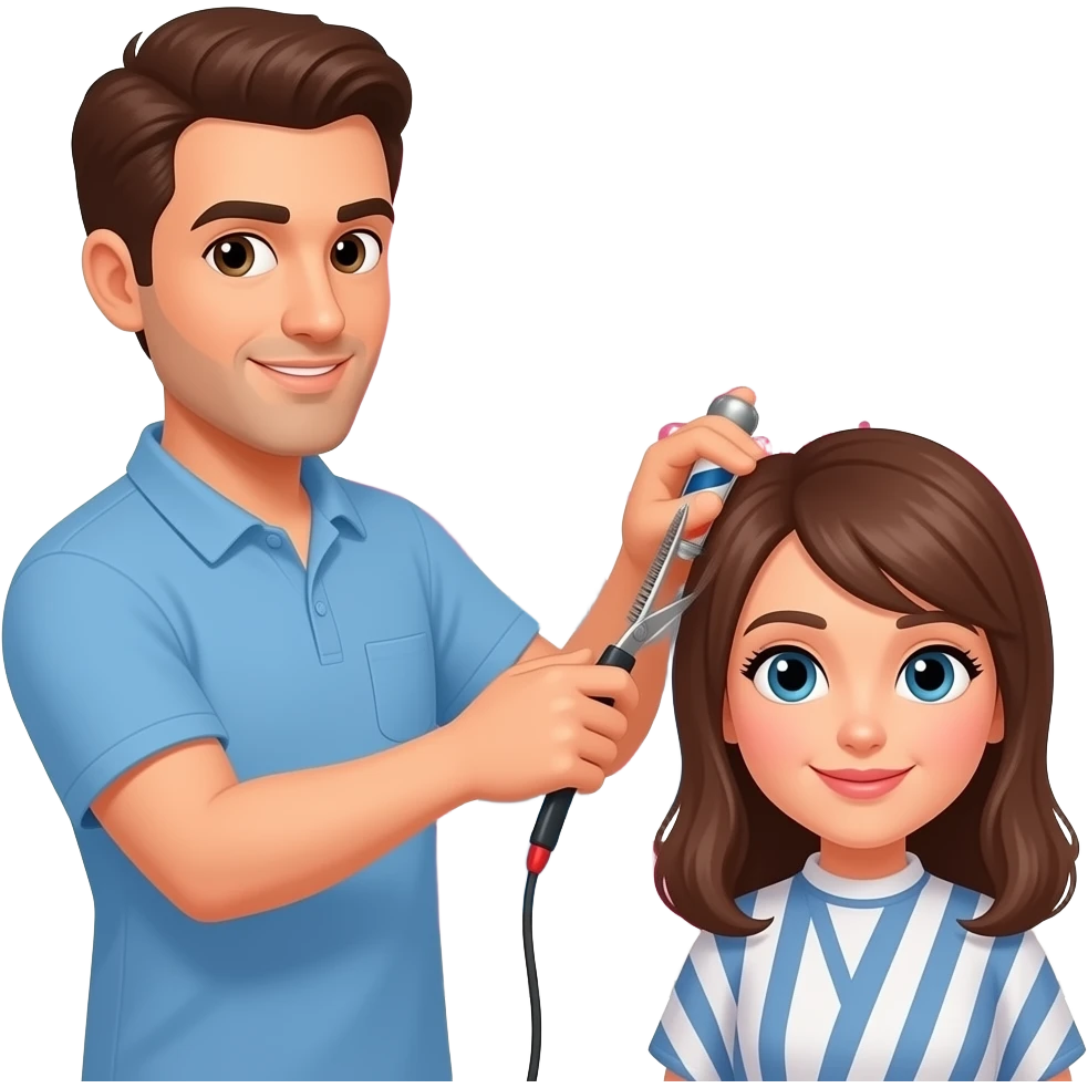 Bob cut Pink building signboard Hair Salon emoji