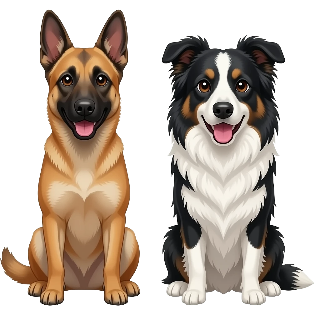 Pastor malinos com border collie emoji