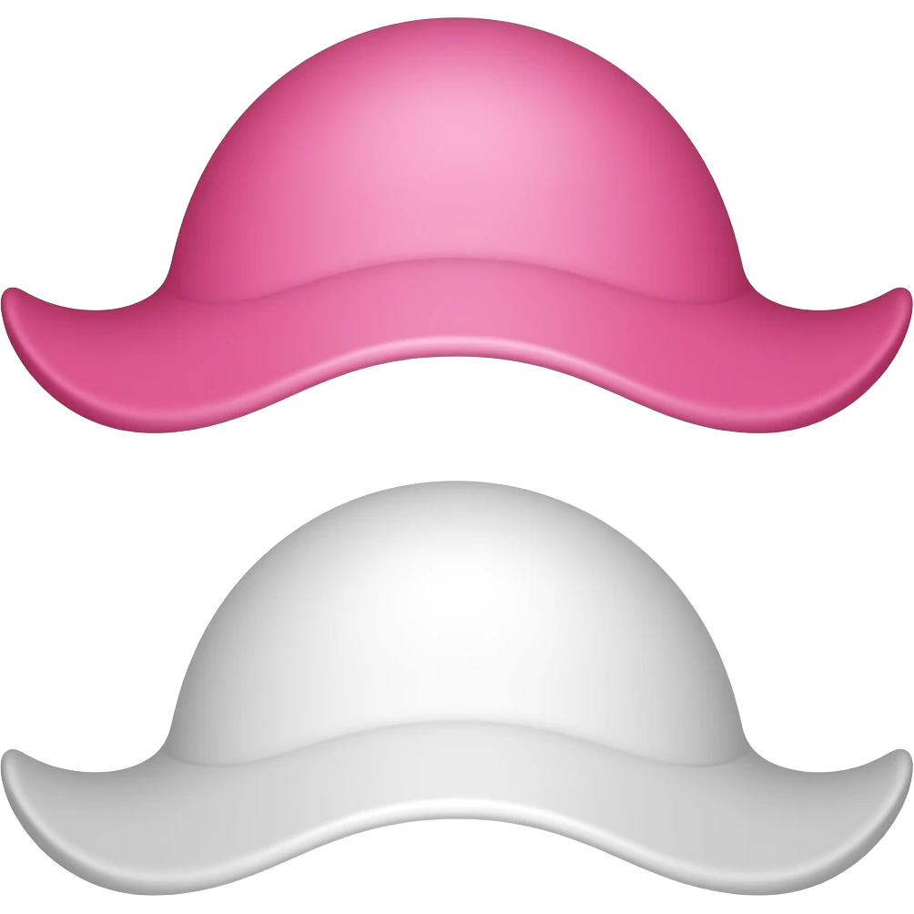 hats with pink and white colors in the shape of waves emoji