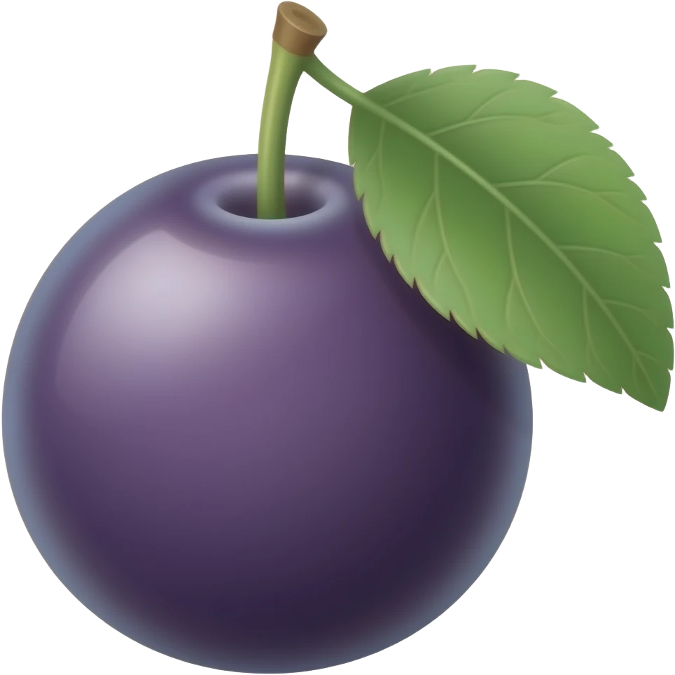 damson with a leaf emoji