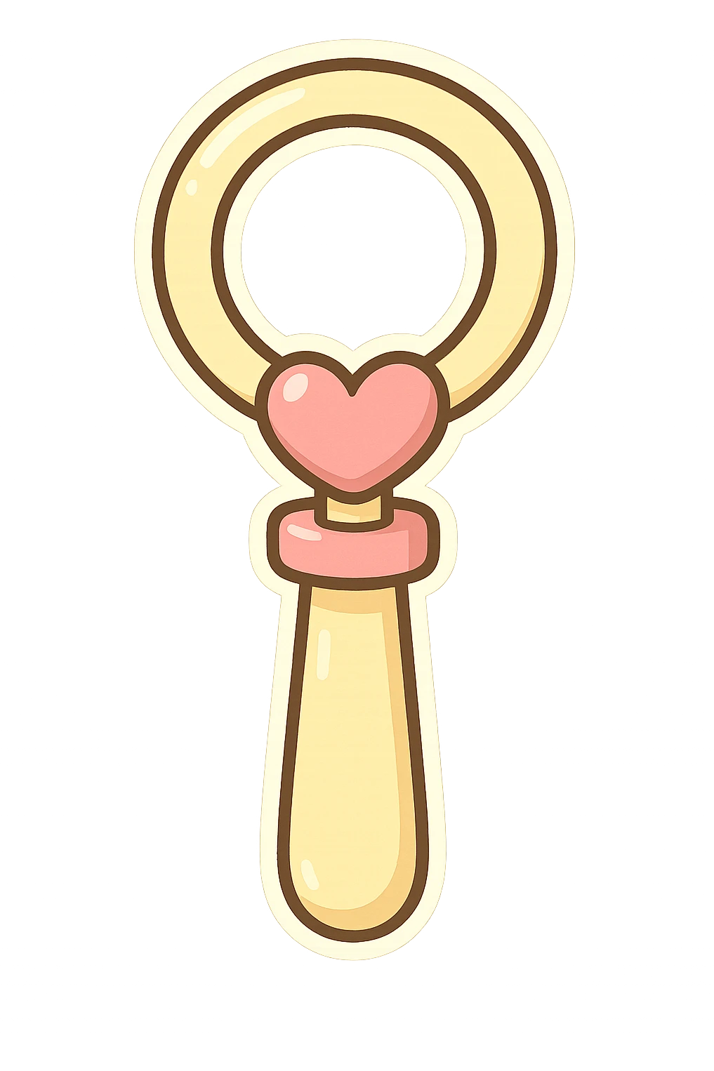 chibi sticker-style bubble wand with a heart accent, cute and exaggerated emoji