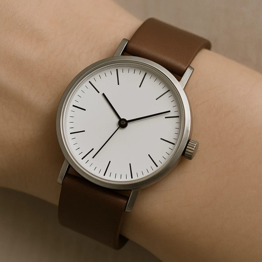 a wristwatch with a simple band emoji