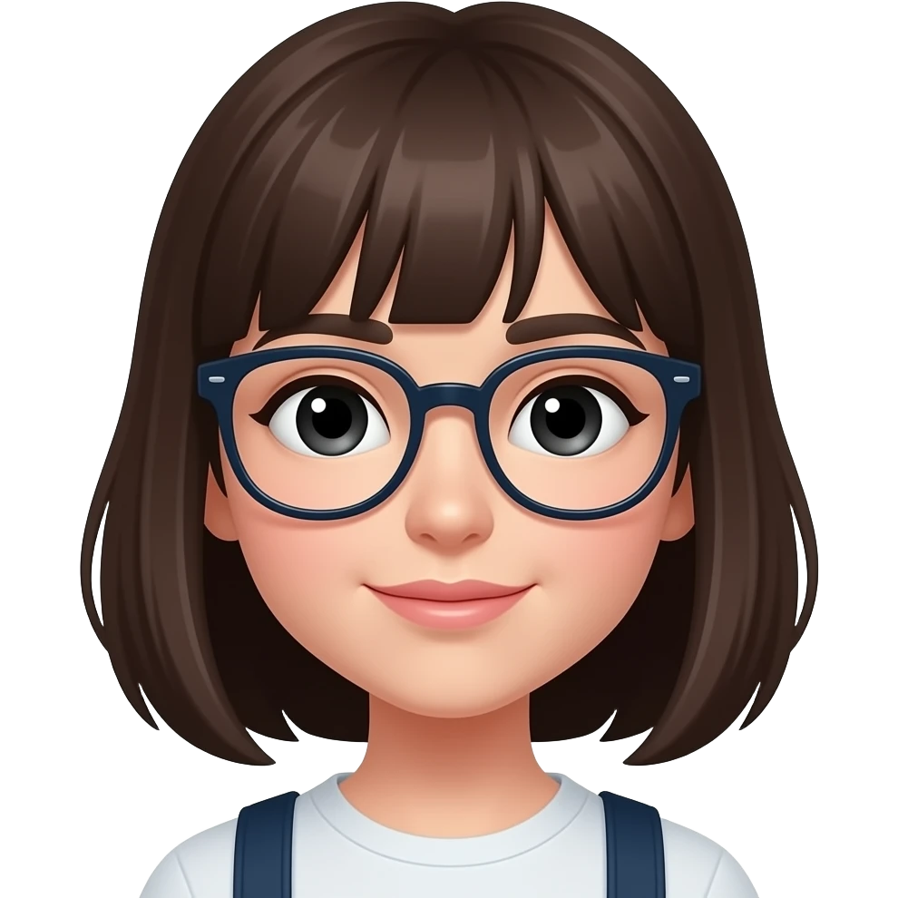 glasses, black eyes girls emoji