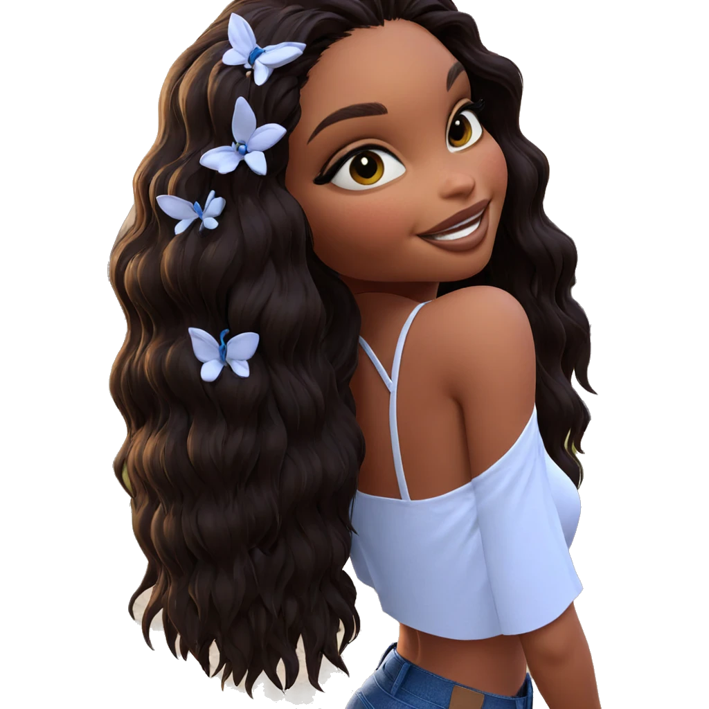 smiling girl in nature emoji