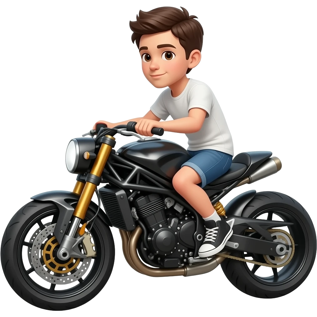 Boy on bullet bike emoji