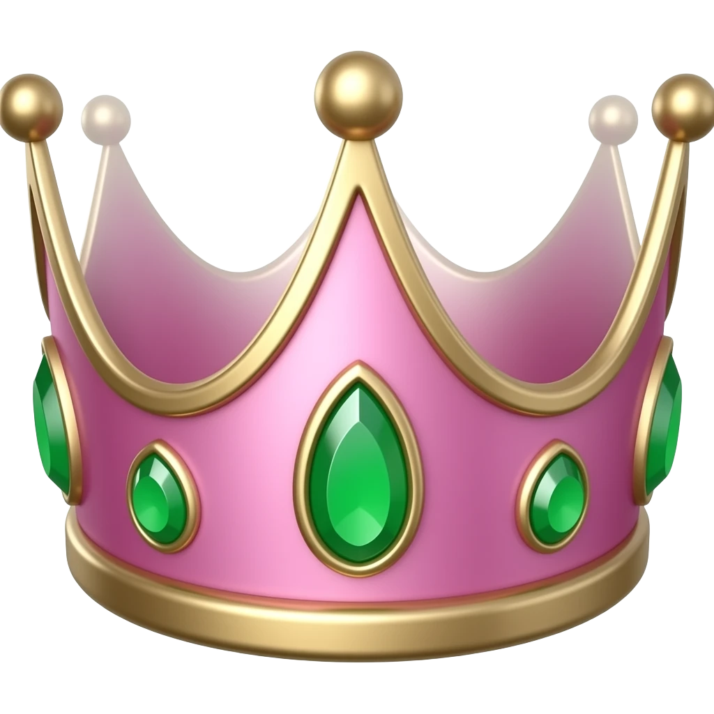 only pink crown and with only green gems emoji