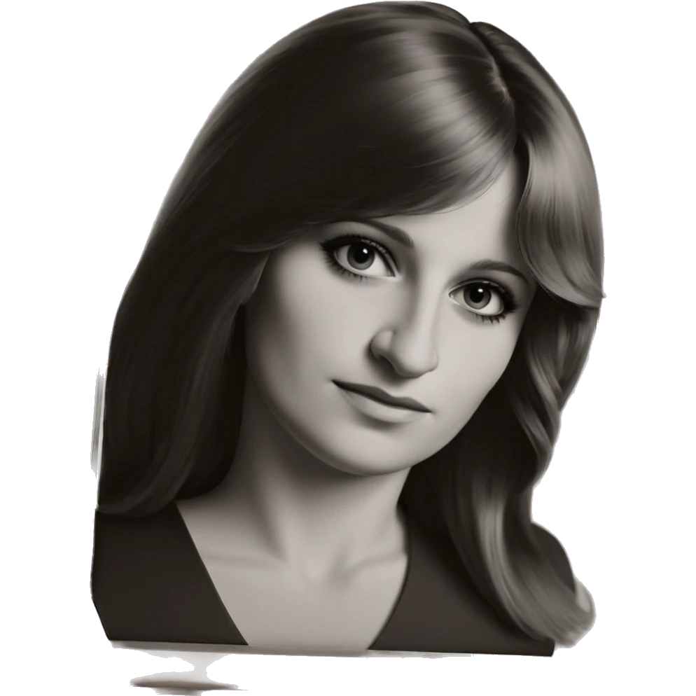 monochrome girl portrait in frame emoji