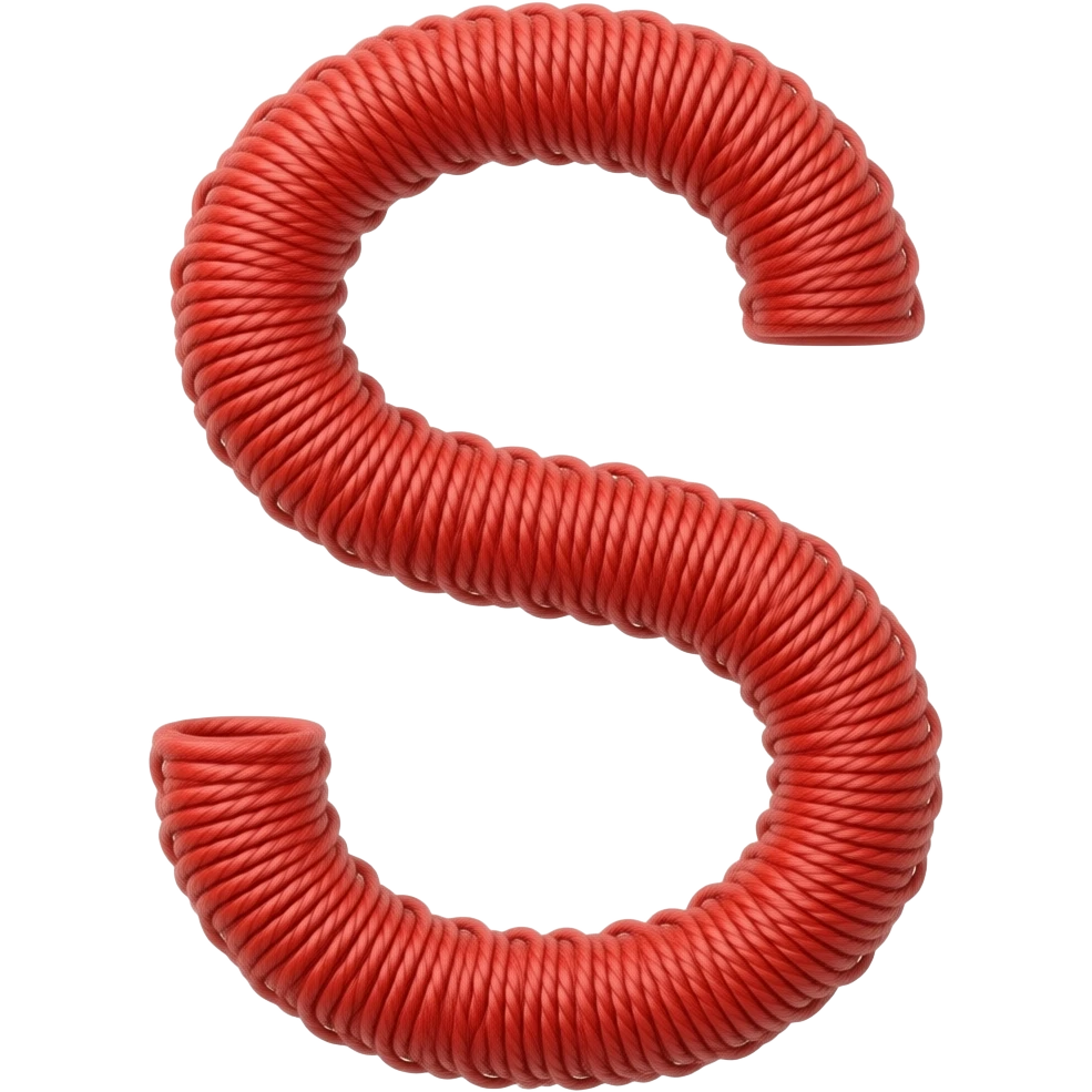 make a red string emoji that form s shape make it thinner emoji