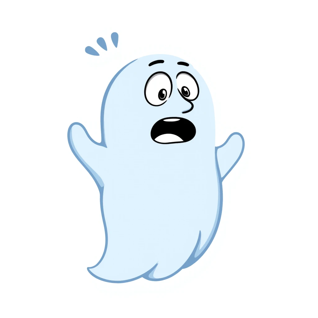 blue and white ghost boy farting emoji