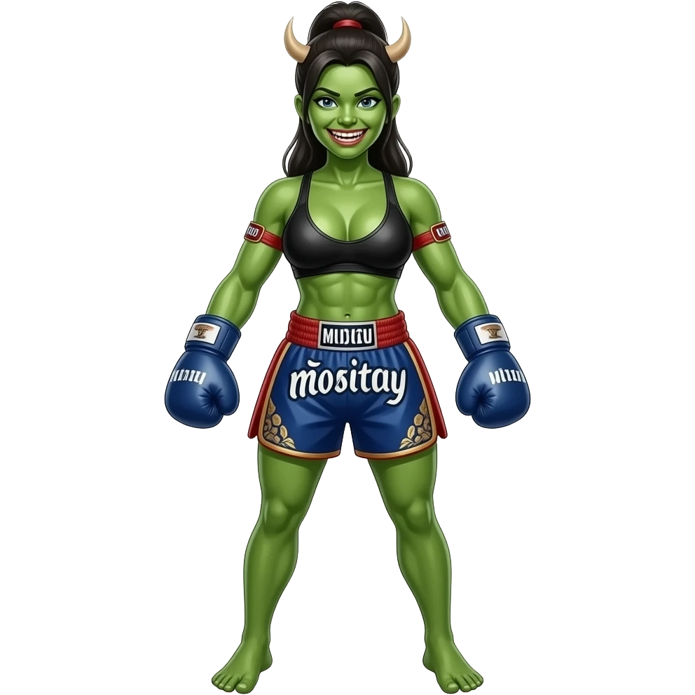 Sexy female, Muay thai monster Boobs More monster not green emoji