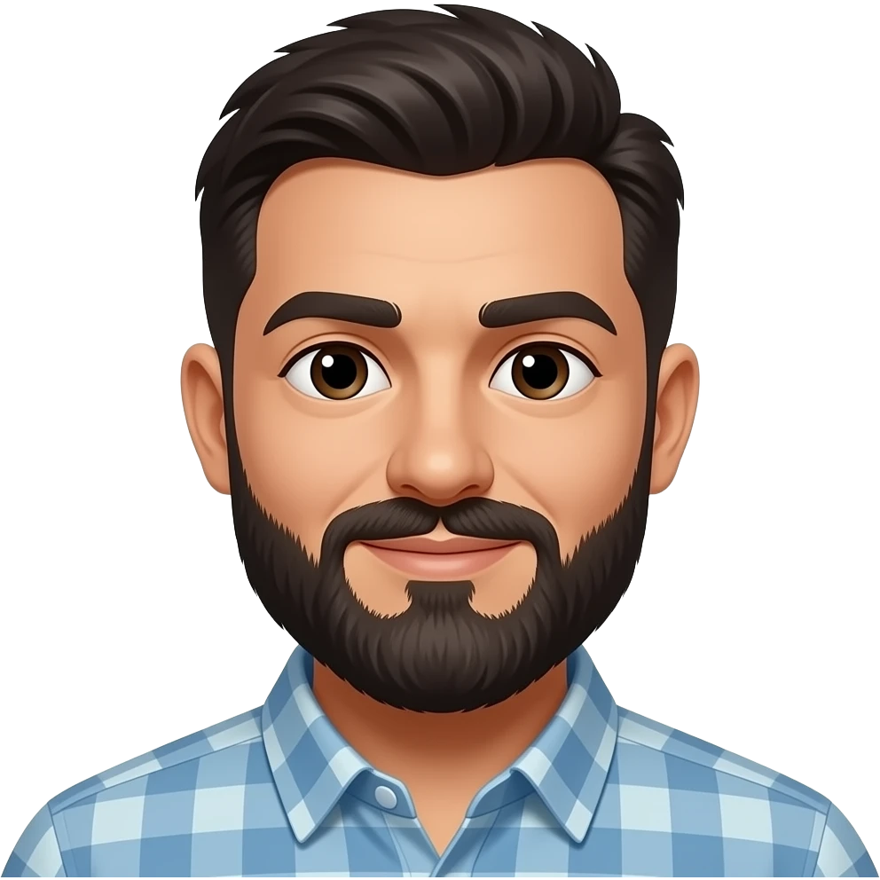 Change his beard to black emoji